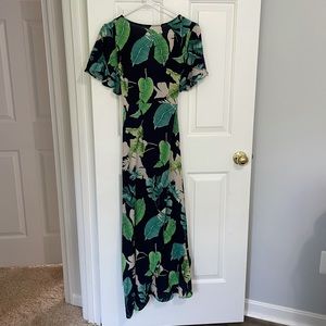 SHEIN XS floral adjustable tie maxi dress